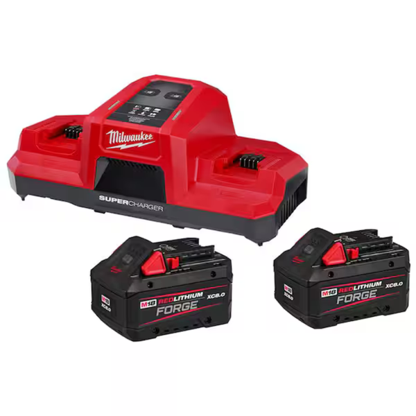 M18 18V Super Charger With 2-Pack M18 18V 8.0 Ah Battery