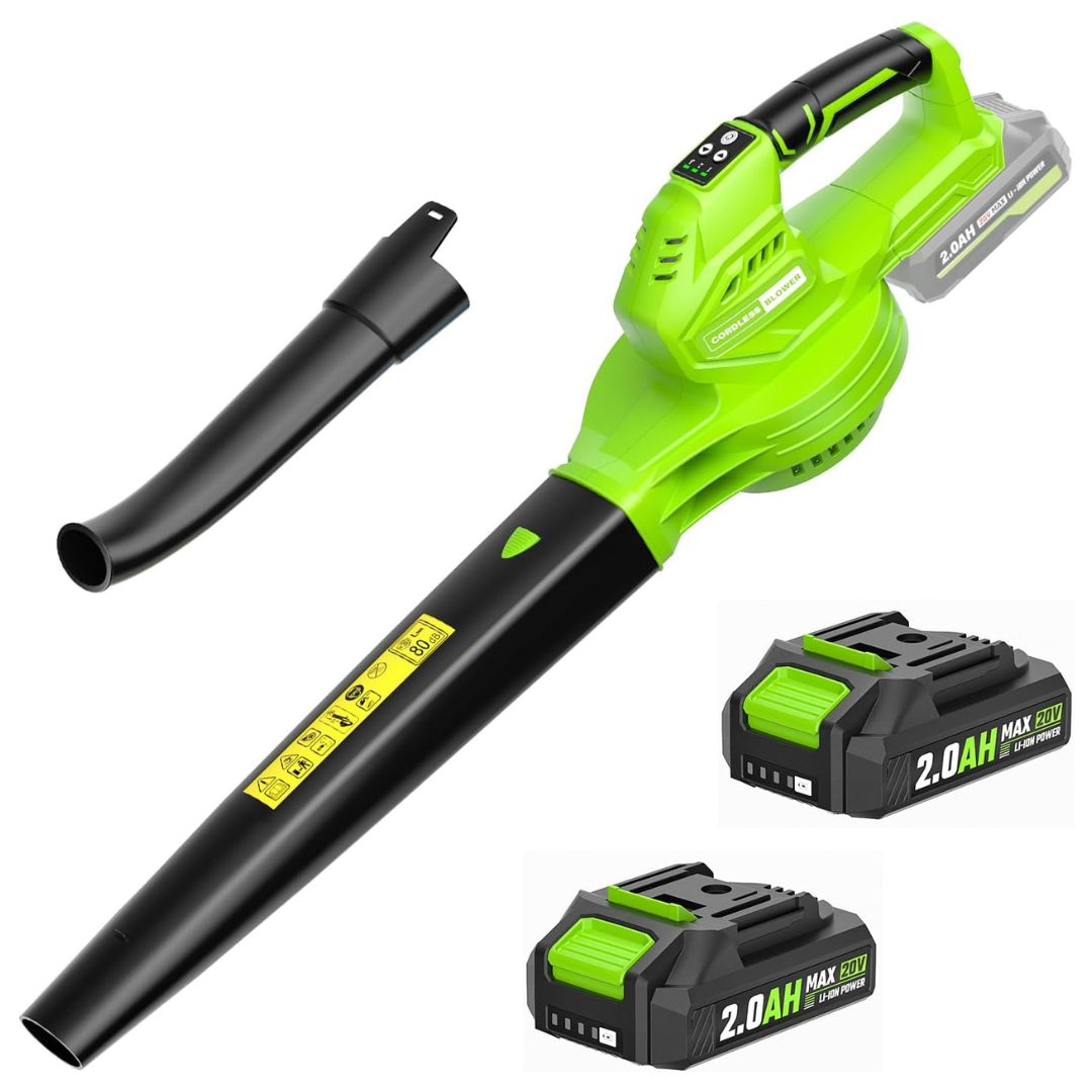 20V Electric Cordless Leaf Blower With 2 X 2.0 Ah Battery