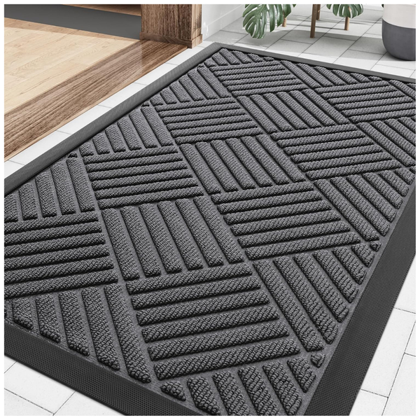 29.5"x17" Smiry Heavy Duty Natural Rubber Front Door Mat
