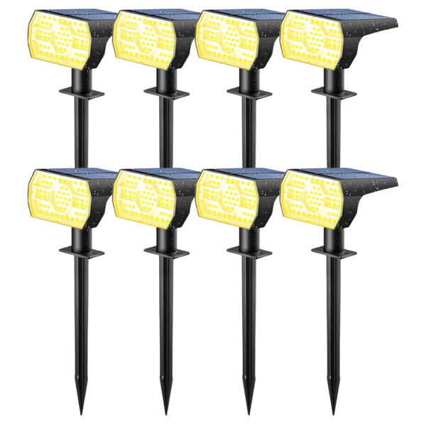 8-Pack 56 LED Solar Outdoor Spot Lights (Warm White)