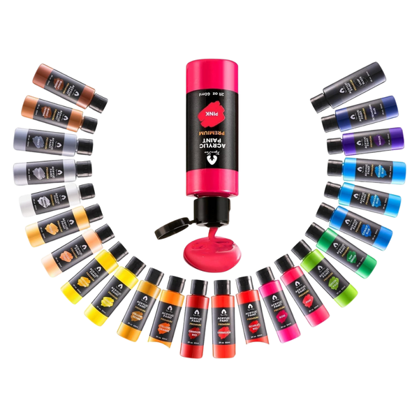 40-Piece 24 Colors (60ml) Acrylic Paint Set