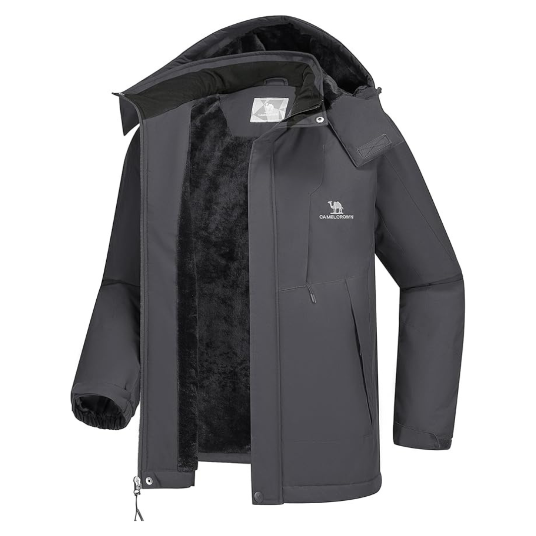 Camel Crown Men's Fleece Lined Waterproof Ski Jacket