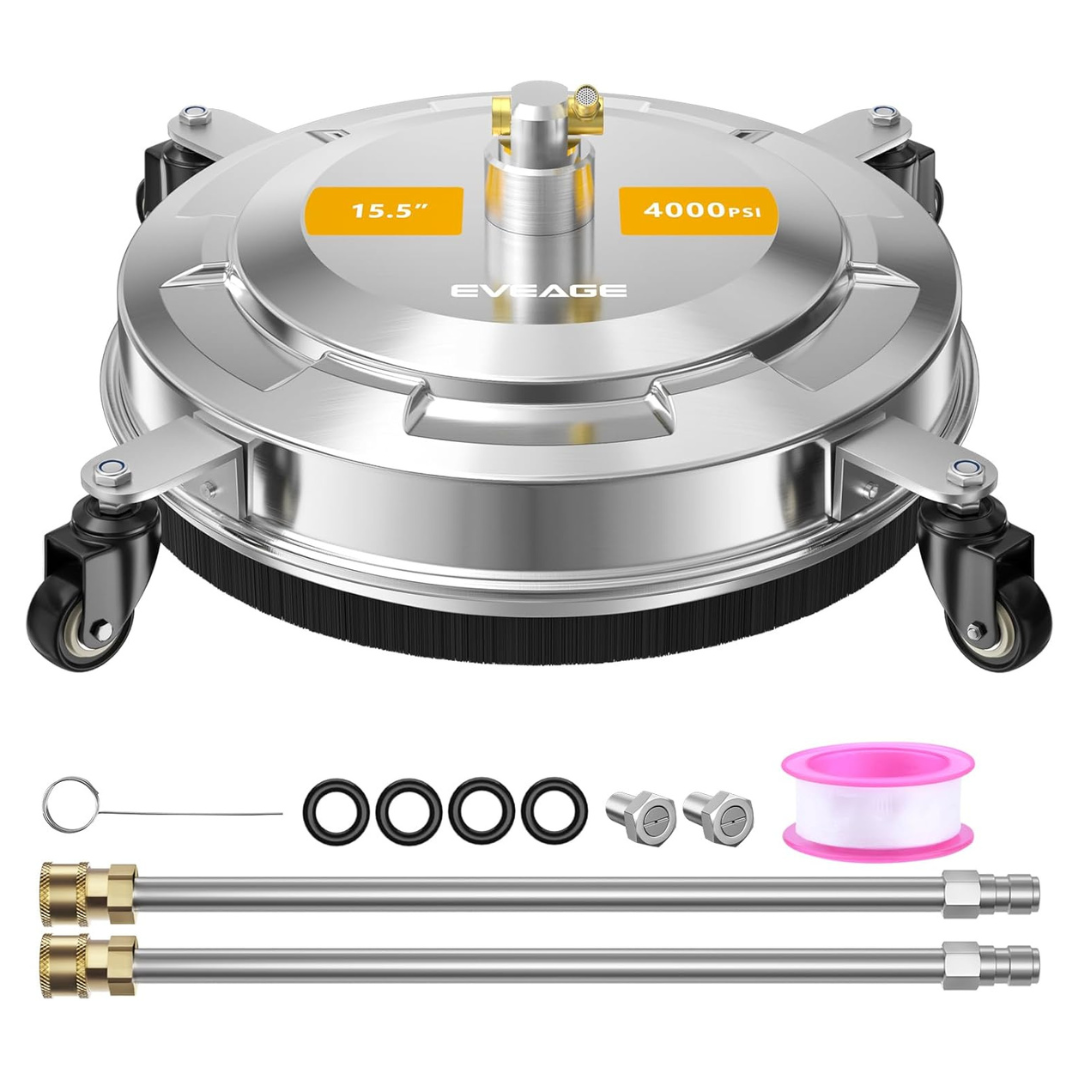 15.5" 4000 PSI Pressure Washer Surface Cleaner With Wheels And Wands