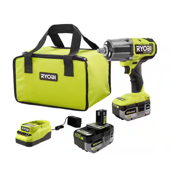 Ryobi ONE+ Cordless 1/2" Impact Wrench Kit With 2 Batteries & Charger