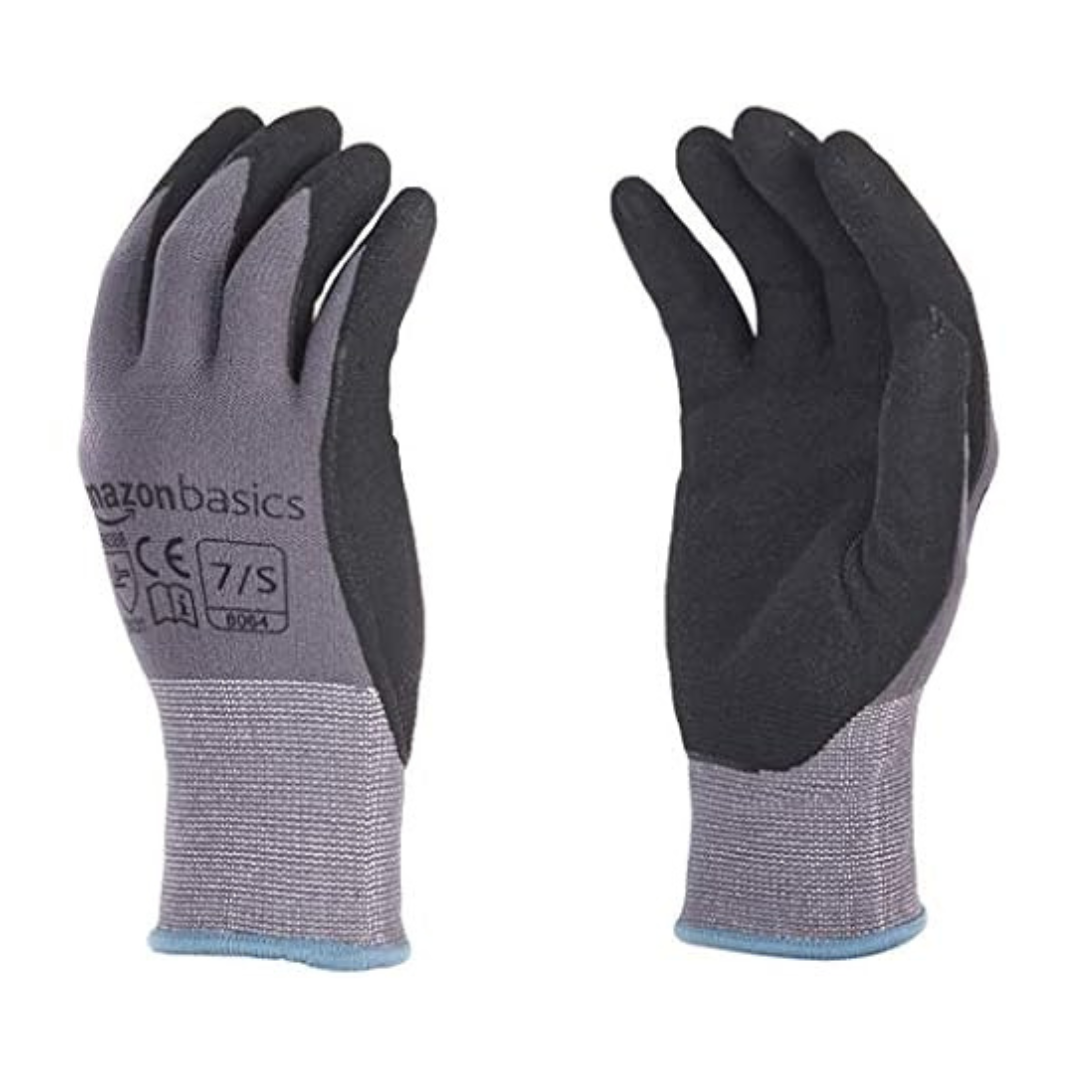 12-Pair Amazon Basics Micro-Foam Nitrile Coated Work Gloves