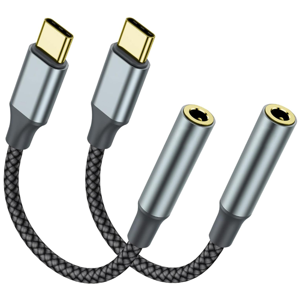 2-Pack USB C To 3.5mm Headphone Jack Adapter