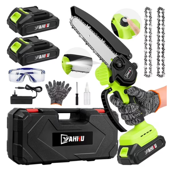 6" Cordless Electric Chainsaw Set With Oiler System & 21V Battery