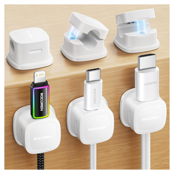 6-Pack Rocoren Magnetic Cable Clips Cord Organizer