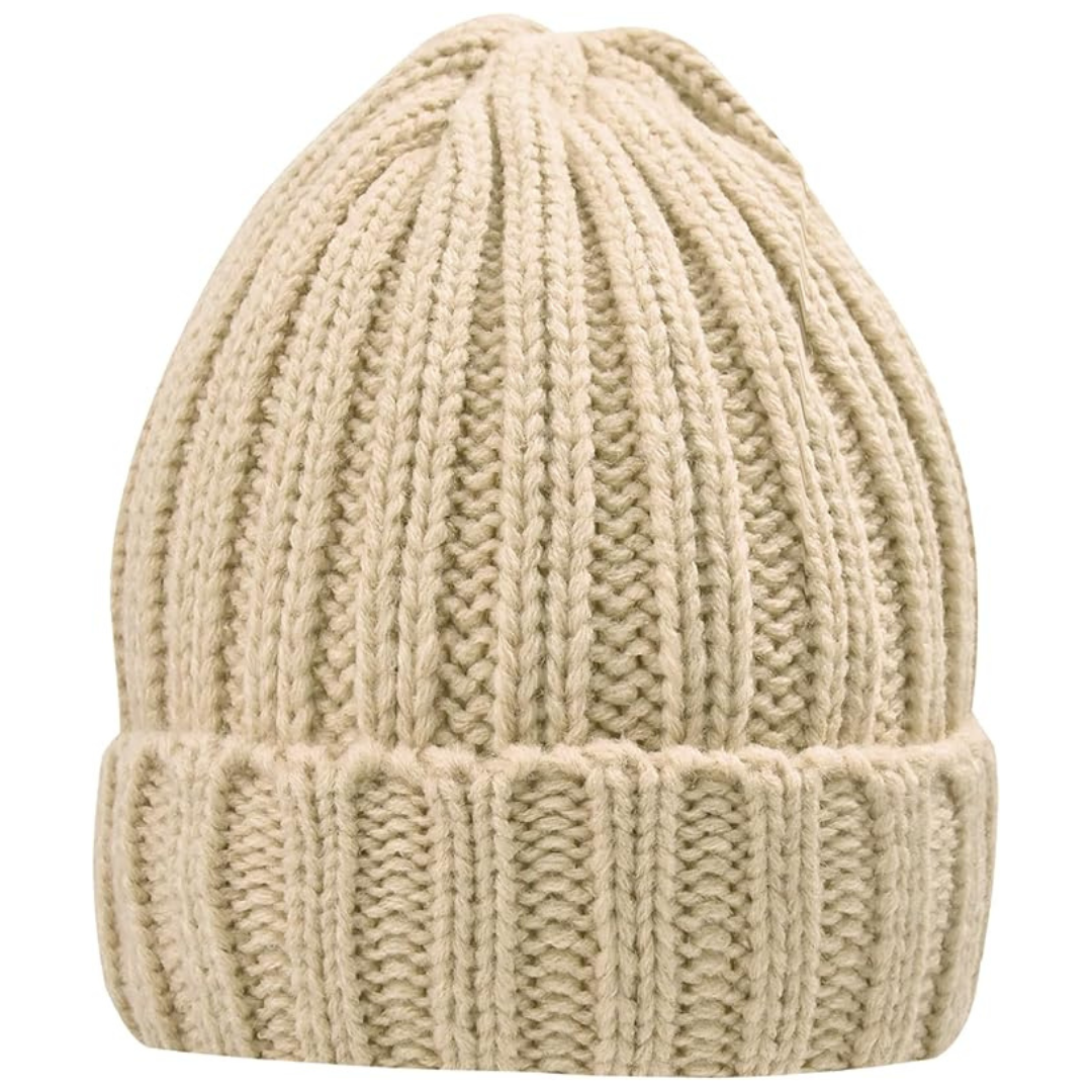 3 Pack Warm Thick Soft Stretch Cable Knit Beanie Winter Hats