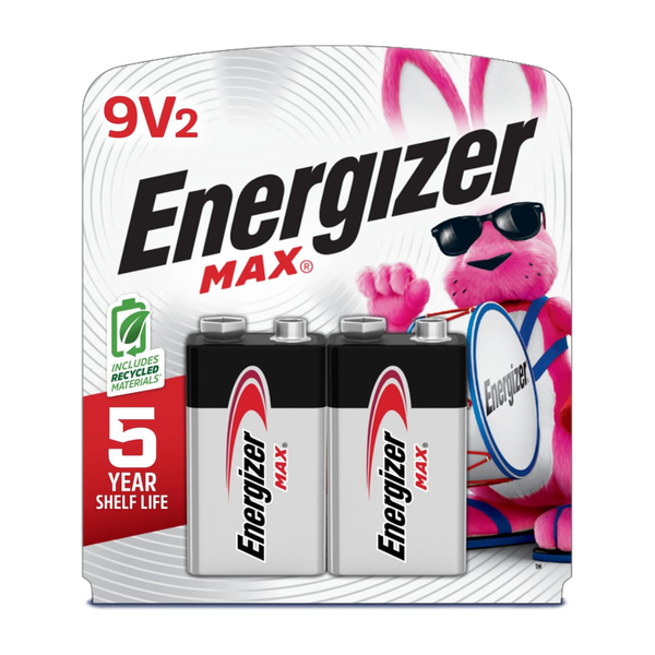 2-Pack Energizer MAX 9V Alkaline Batteries