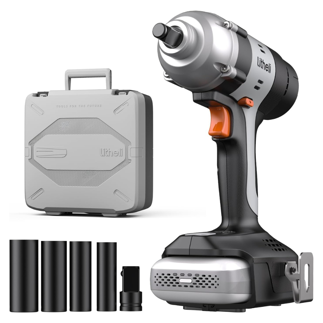 Cordless 1/2" Impact Wrench Kit With 4 Sockets