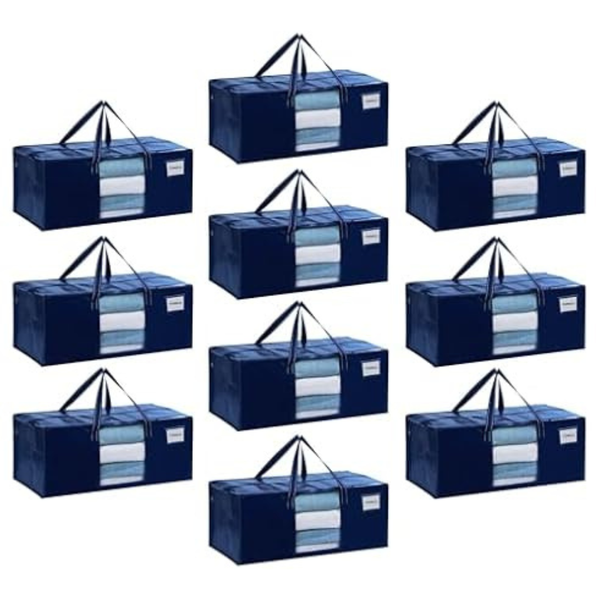 10-Pack Veno 50 Pound Moving Storage Bins With Lids