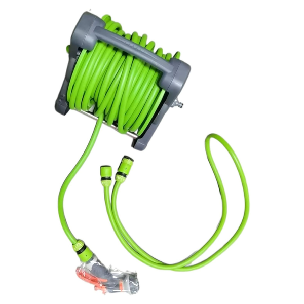 Furesn 3/8" x 50 ft Portable Retractable Garden Water Hose Reel