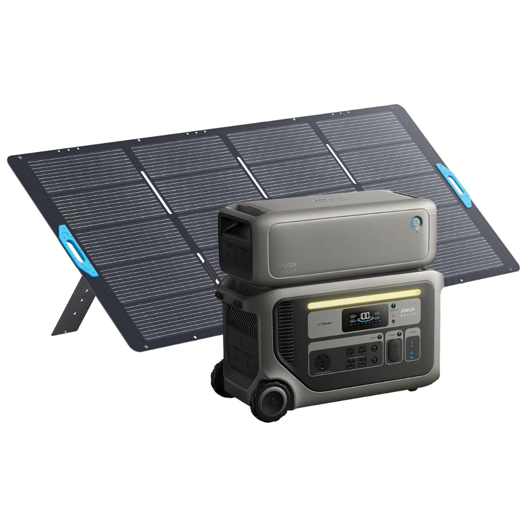 Anker SOLIX F3000 Portable Power Station With BP3000 Expansion Battery, And 400W Solar Panel