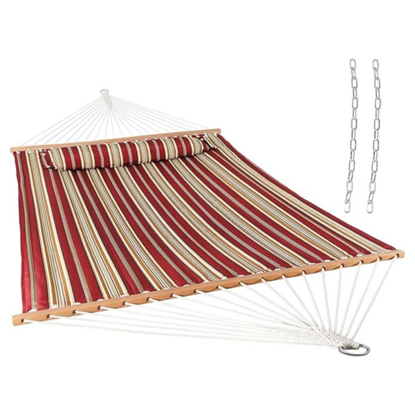 Sunnydaze Quilted Outdoor Hammock With Spreader Bars (2 Colors)