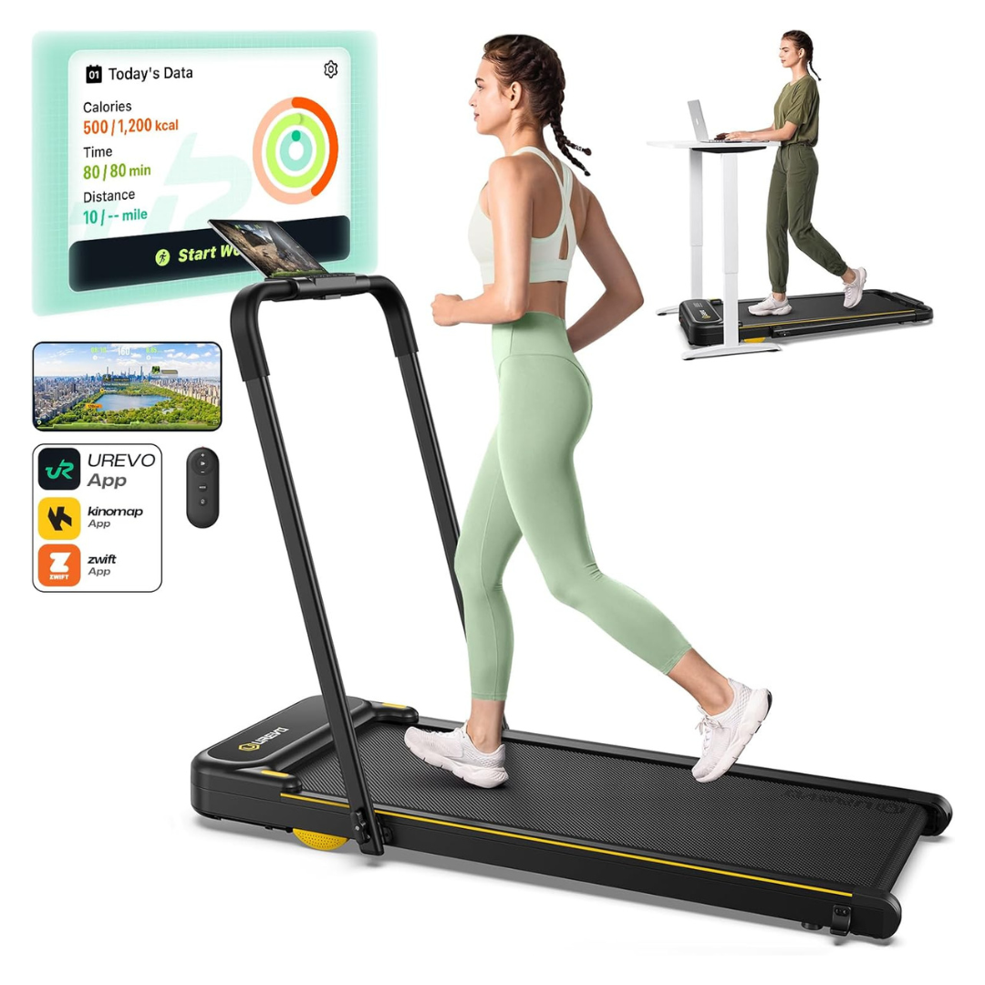 Urevo 2 In 1 Folding Treadmill With Remote Control