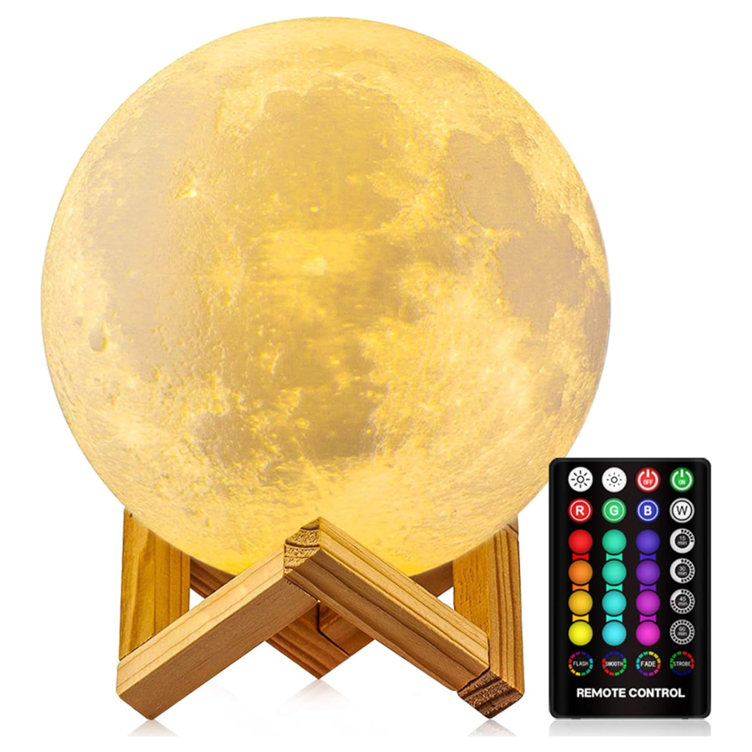 16 Colors Rechargeable Moon Lamp With Stand & Remote