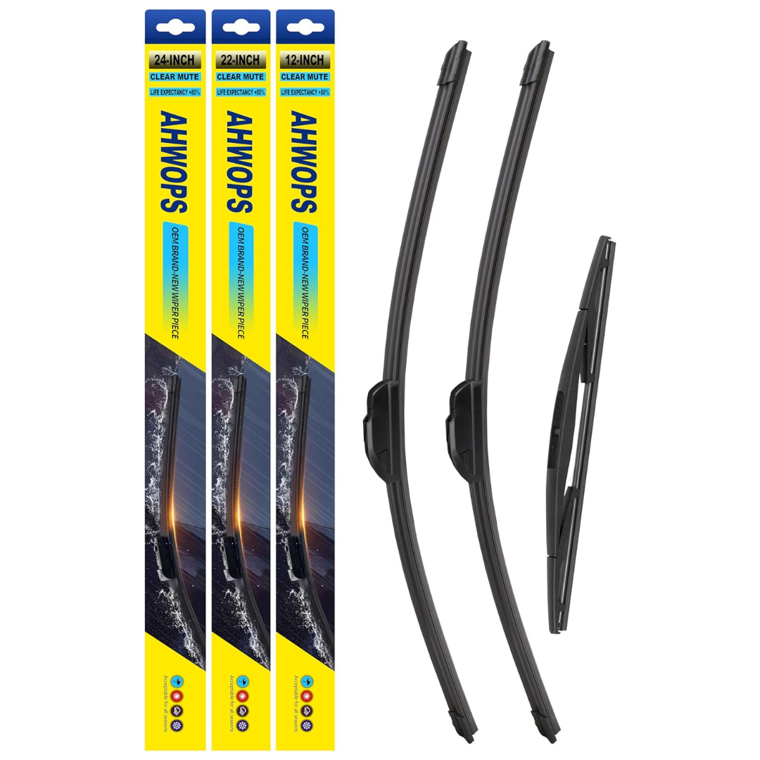 Ahwops 3 Wiper Front and Rear Wiper Blades