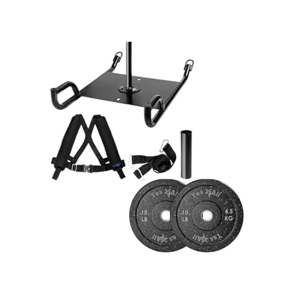 Yes4All Weighted Training Pull Sled with Vest, Steel Buckle