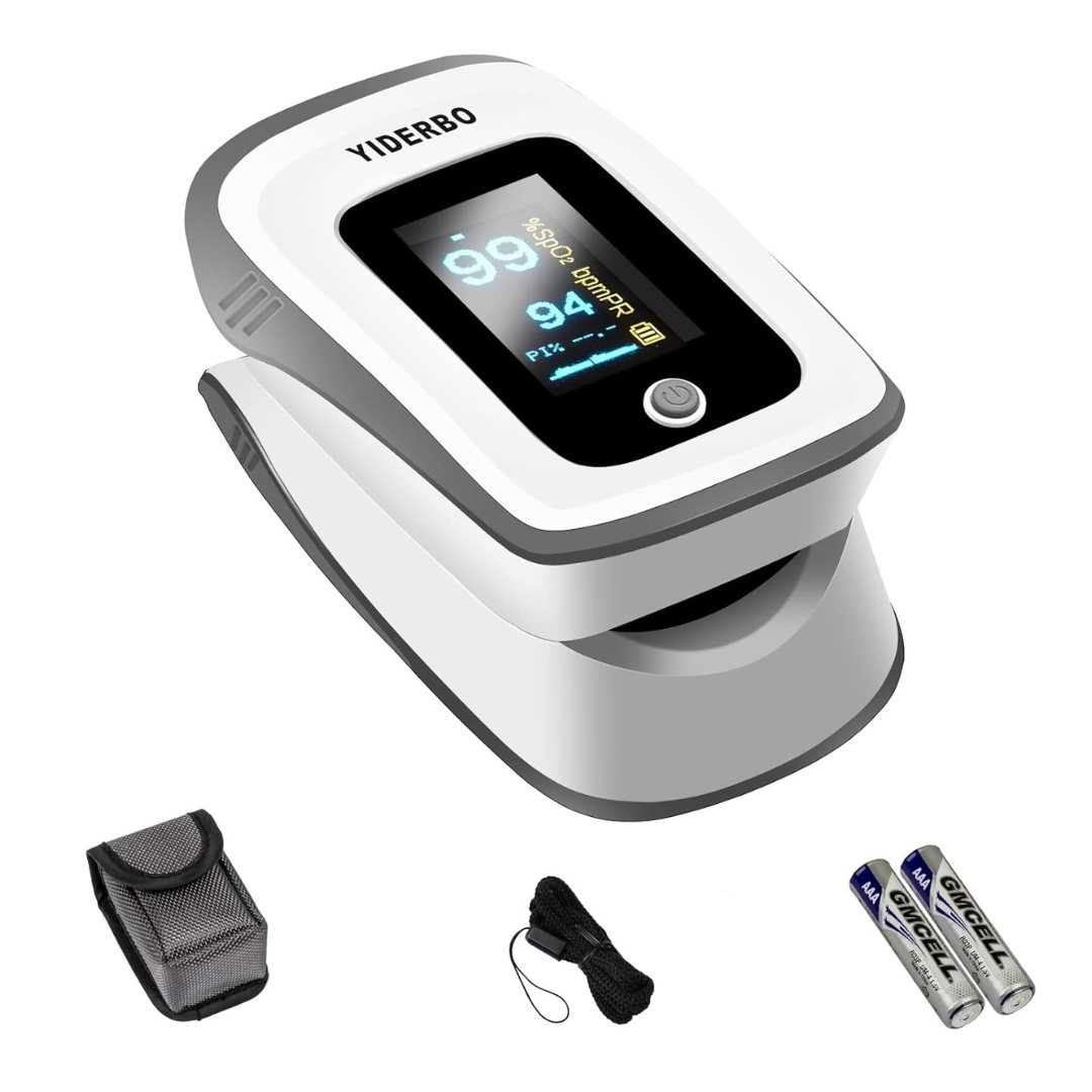 Fingertip Pulse Oximeter Blood Oxygen Saturation & Heart Rate Monitor