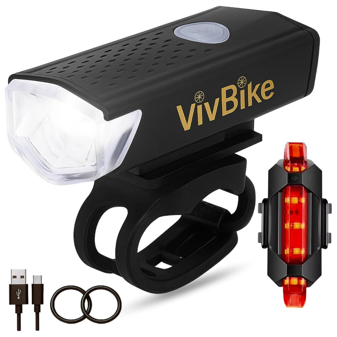 USB Mini Rechargeable Bicycle Lights Set For Daily Use