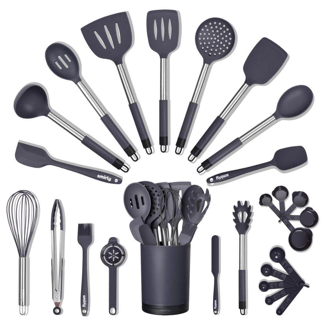 26-Piece Silicone Kitchen Utensil Set With Holder