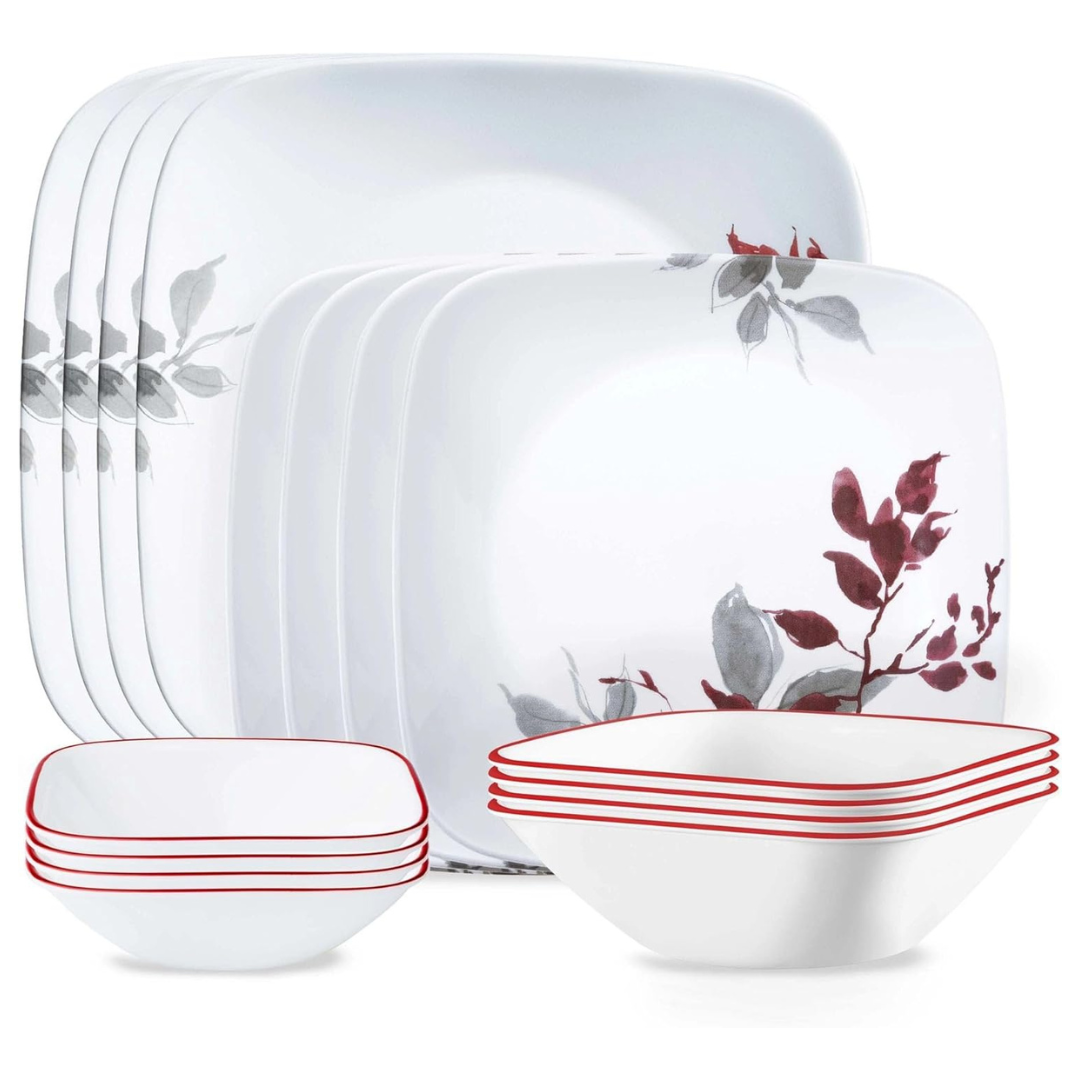 16-Piece Corelle Kyoto Leaves Dinnerware Set