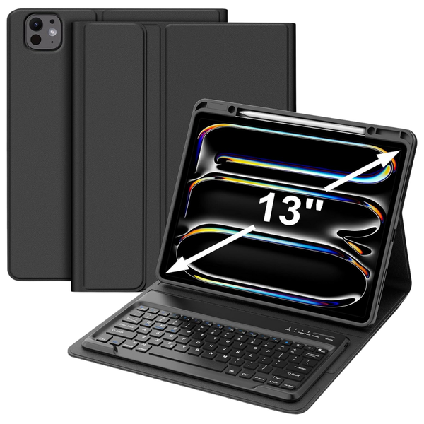 iPad Pro 13" Case With Rechargeable Keyboard With Pencil Holder