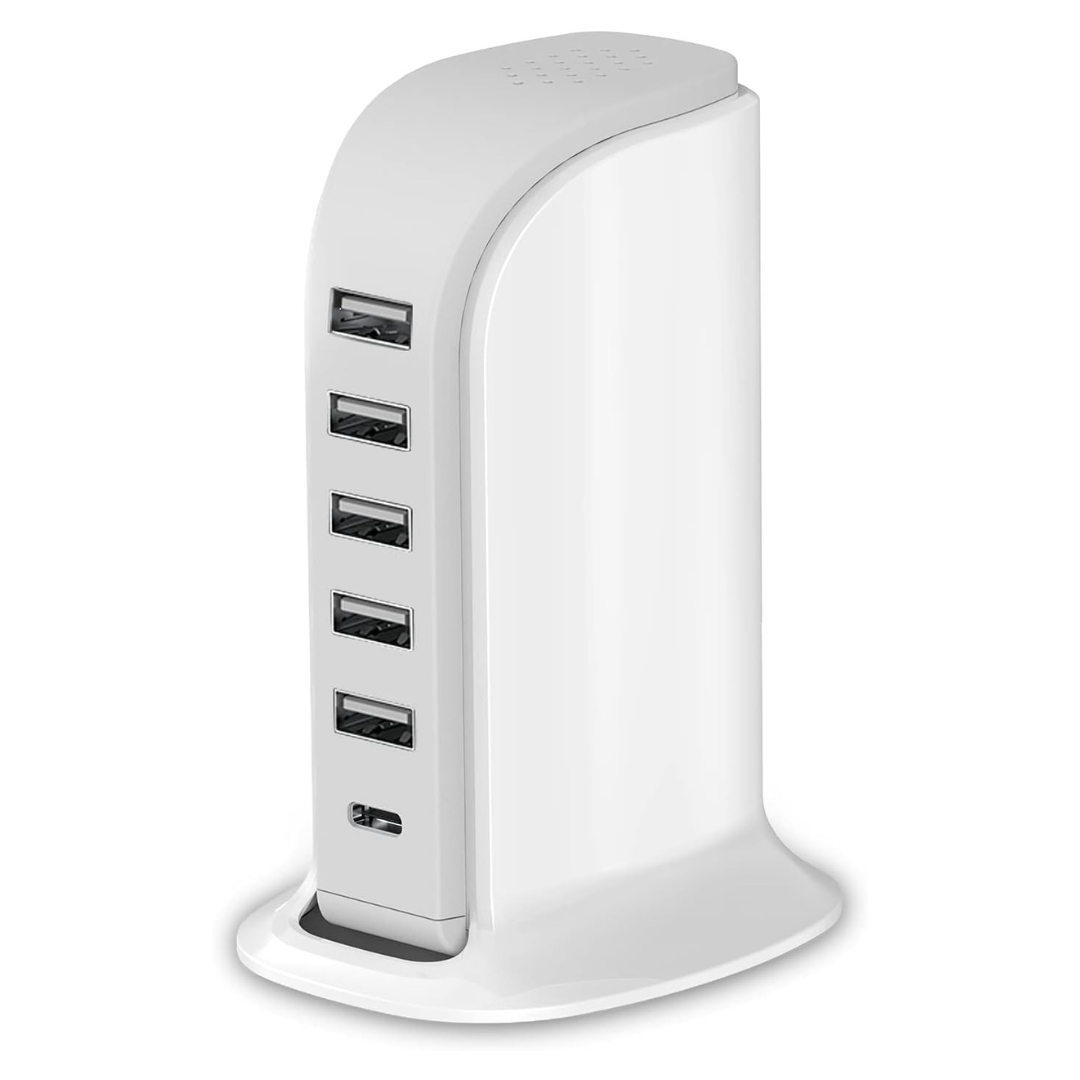 40W 5-Port USB Wall Charging Station