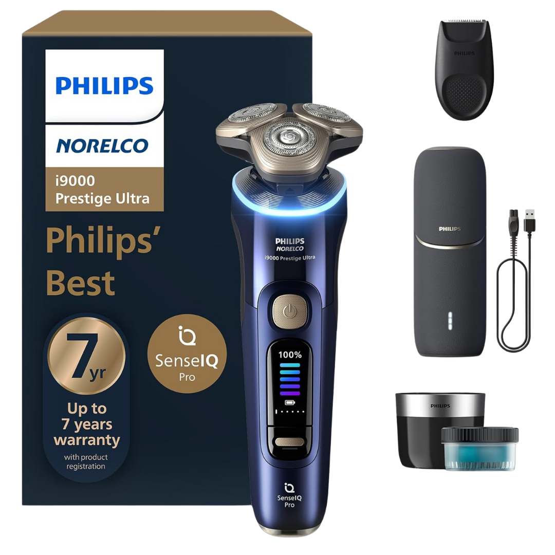 Philips Norelco Shaver i9000 Prestige Ultra, Wet & Dry Electric Shaver