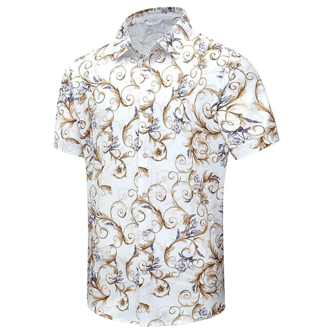 Mens Casual Hawaiian Button-Down Shirt (Various)