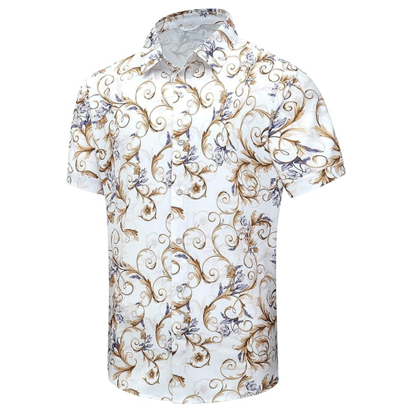 Mens Casual Hawaiian Button-Down Shirt (Various)