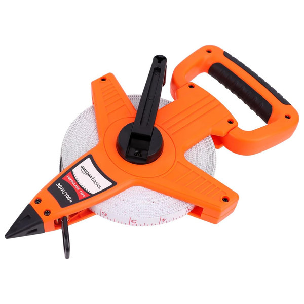 Amazon Basics Open Reel Fiberglass Measuring Tape (100ft )