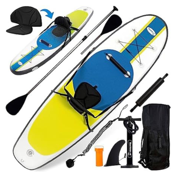 Blue Water Toys Inflatable Crossover 10' Stand Up Paddle Board/Kayak Kit