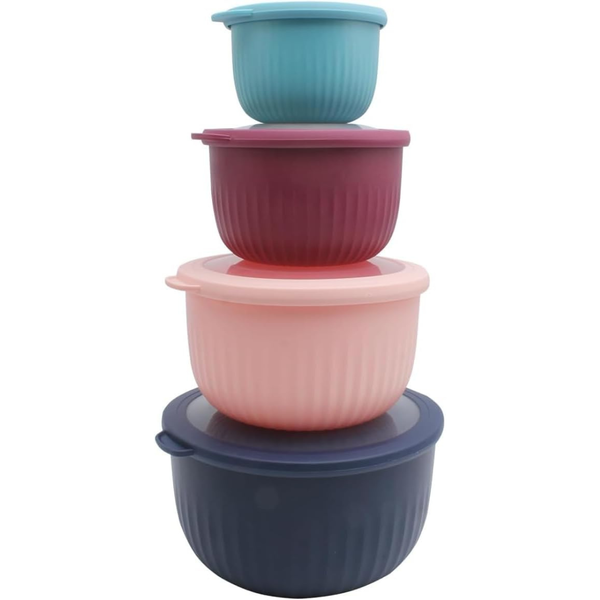 8-Piece Cook With Color Plastic Prep Bowls with Lids