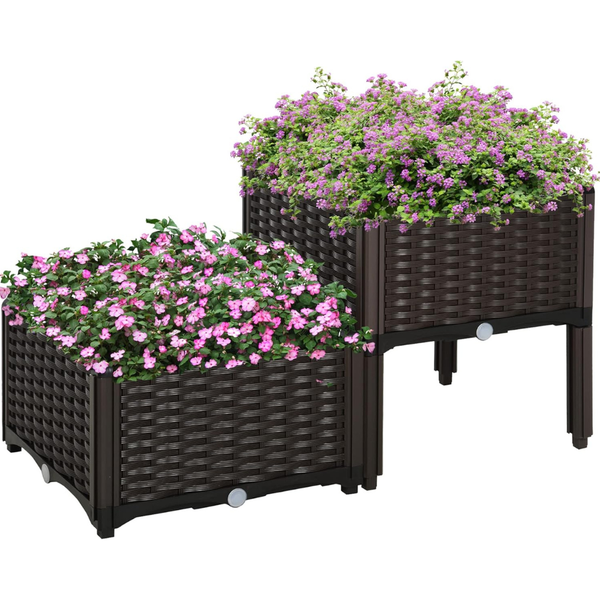 2-Piece Outsunny Raised Garden Bed with Legs