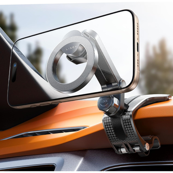 LISEN 360-Degree Rotation MagSafe Clip On Dashboard Phone Holder