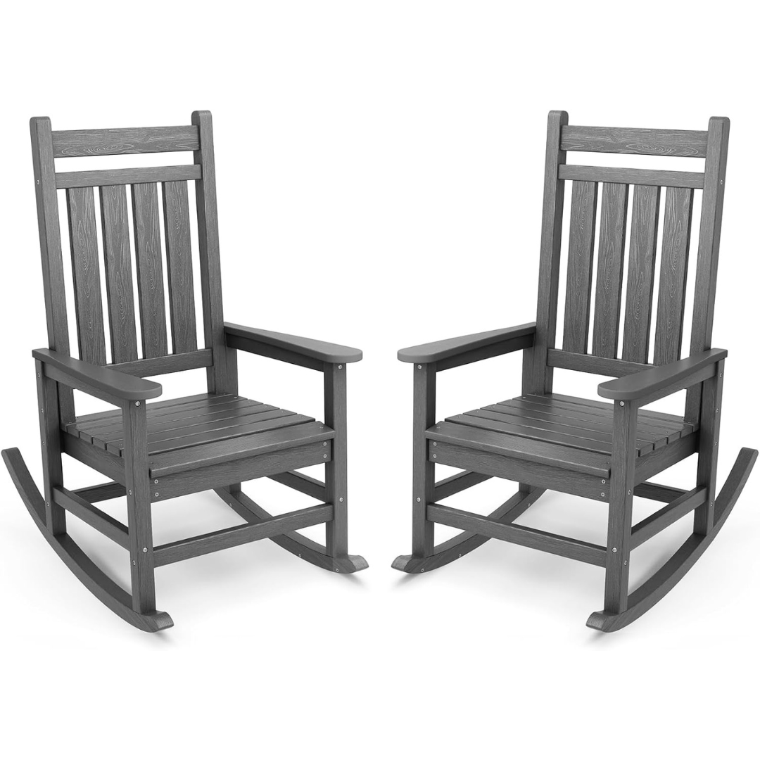 Set of 2 All Weather Outdoor Rocking Chairs