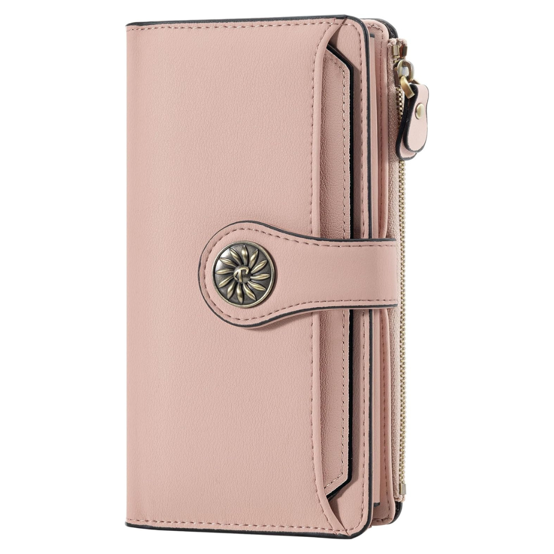 Women's RFID Luxury Waxed Leather Clutch Wallet