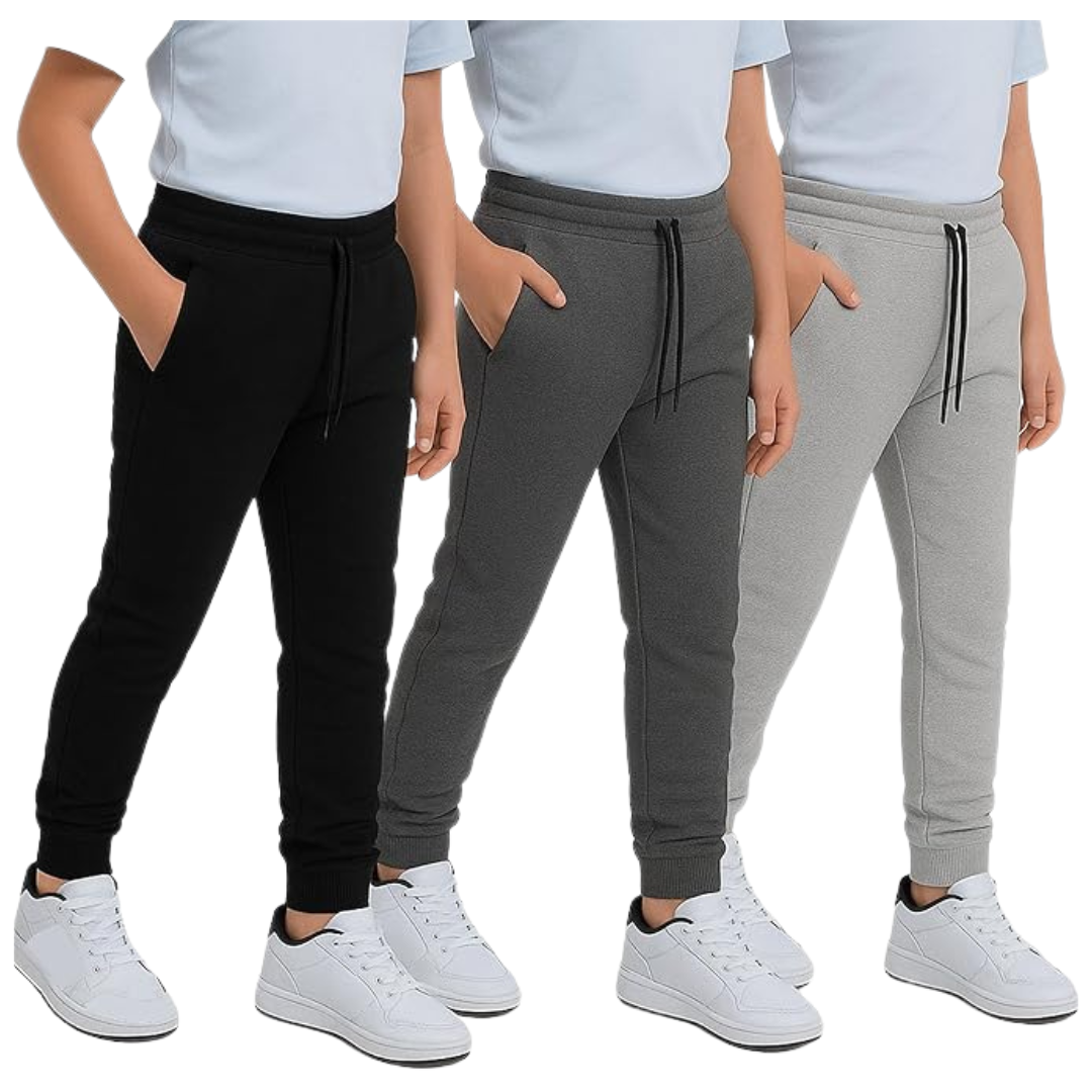 3-Pack Boys Sweatpants With Elastic Bottom