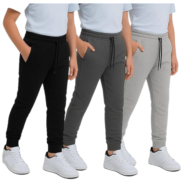 3-Pack Boys Sweatpants With Elastic Bottom