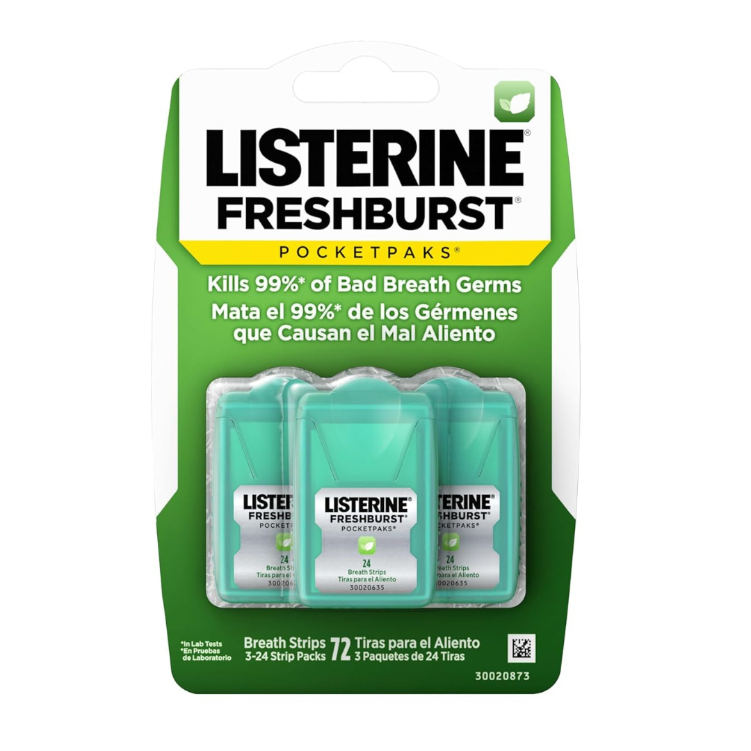 3-Pack of 24-Count Listerine Freshburst Pocketpaks Breath Strips
