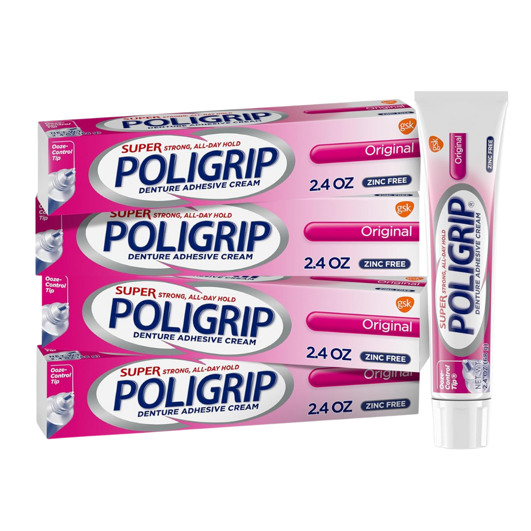 4-Pack 2.4-Oz Super Poligrip Original Denture Adhesive Cream