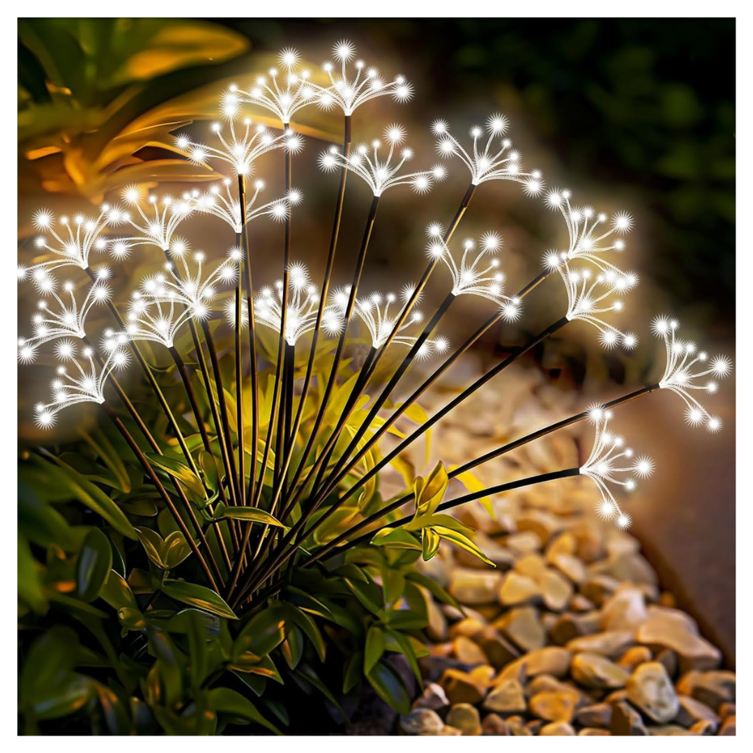 2-Pack Waterproof Swaying Starburst Solar Garden Lights