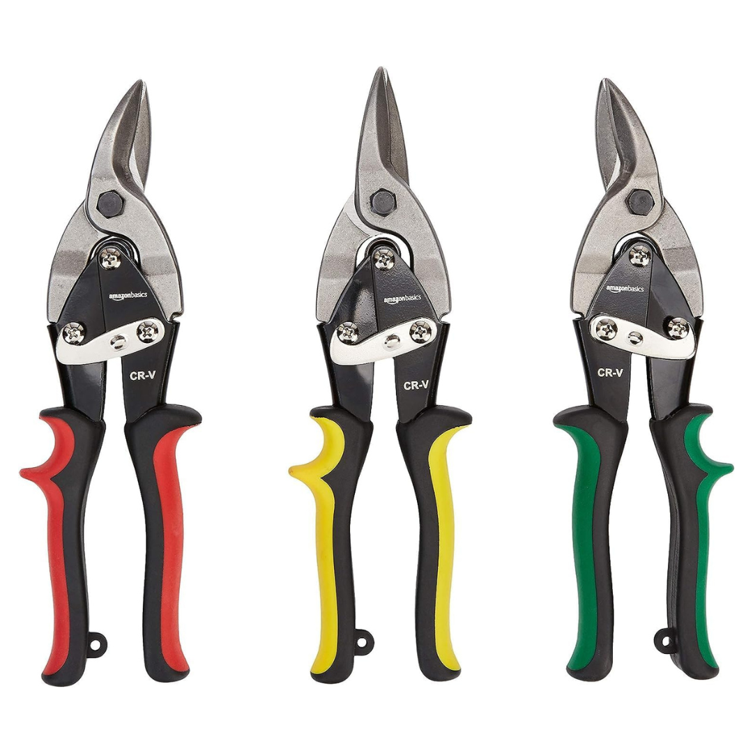 3-Piece Amazon Basics Aviation Snip Set (Left, Right And Straight Cut)
