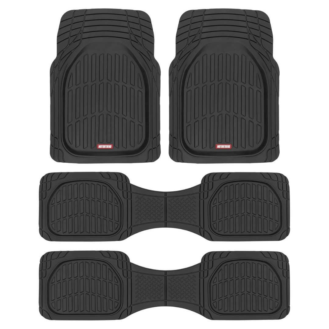 Motor Trend Original FlexTough Black Rubber Car Floor Mats