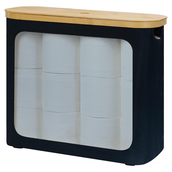 Bathroom Storage Organizer With Bamboo Lid