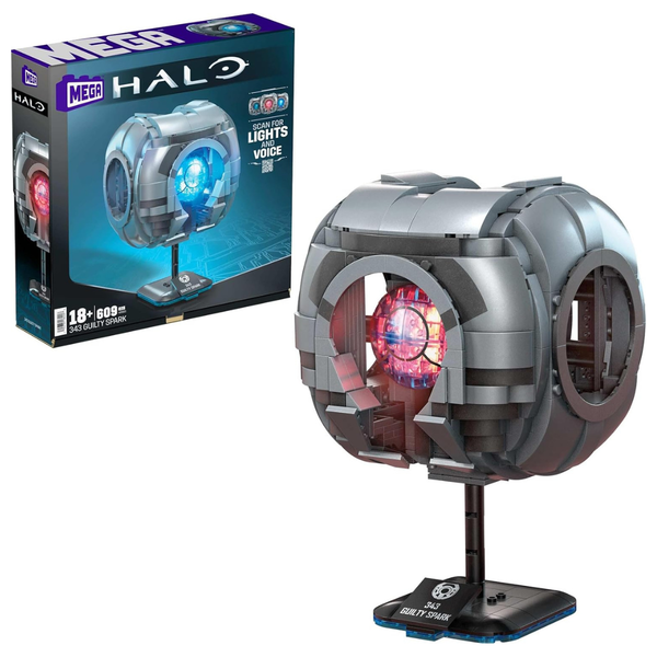 609-Piece Mega Halo 343 Guilty Spark Model Replica Building Toy Set