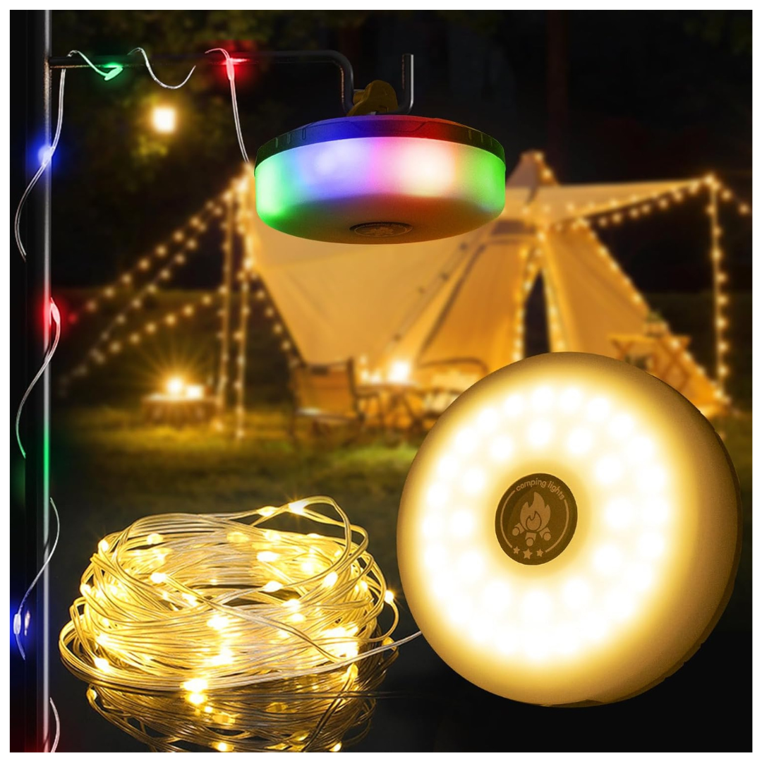 DGE 2-In-1 32.8" Retractable RGB LED Portable String Light