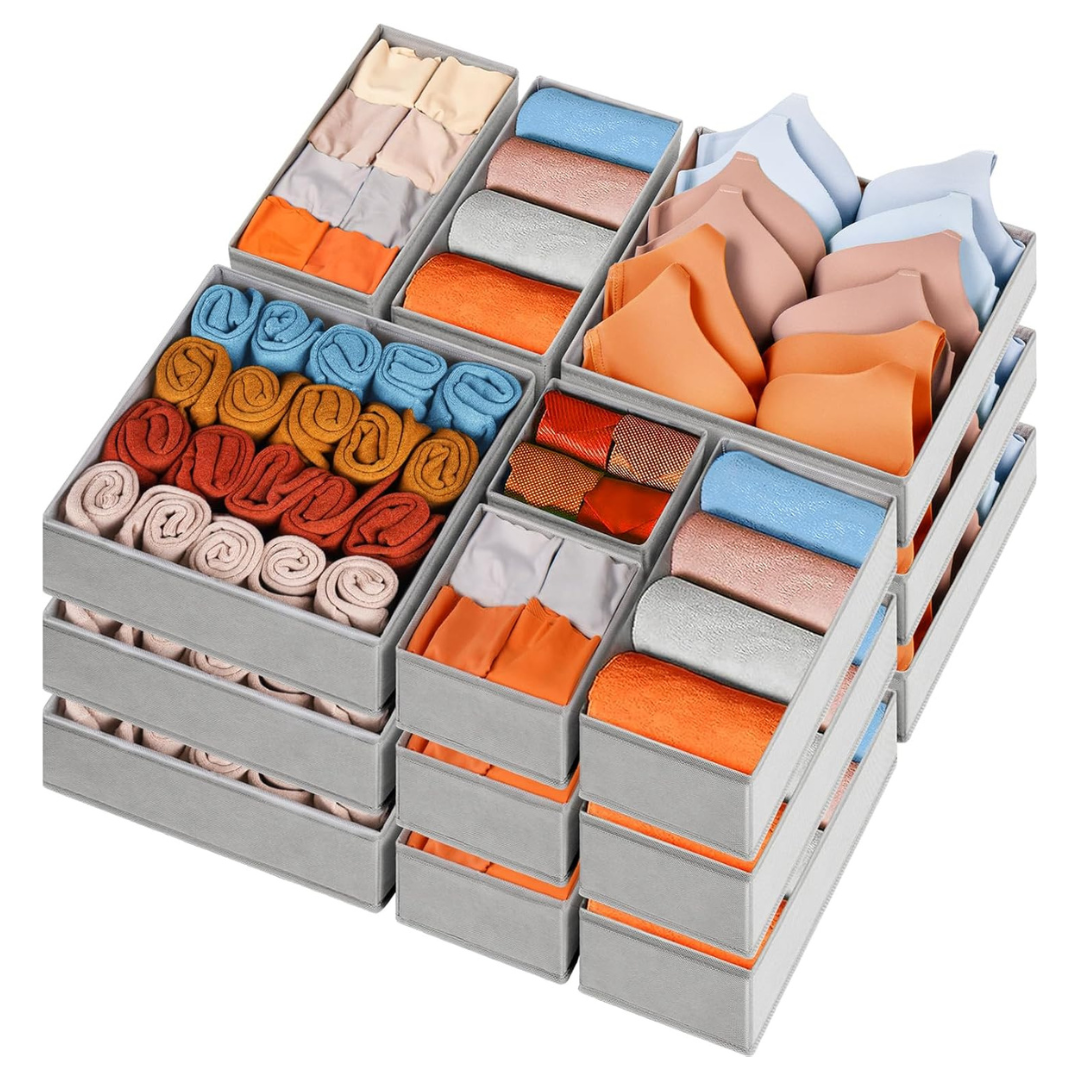 15-Pack Criusia Foldable Fabric Closet Organizers and Storage Bins